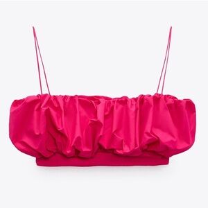 Zara ruched balloon puff effect bikini top